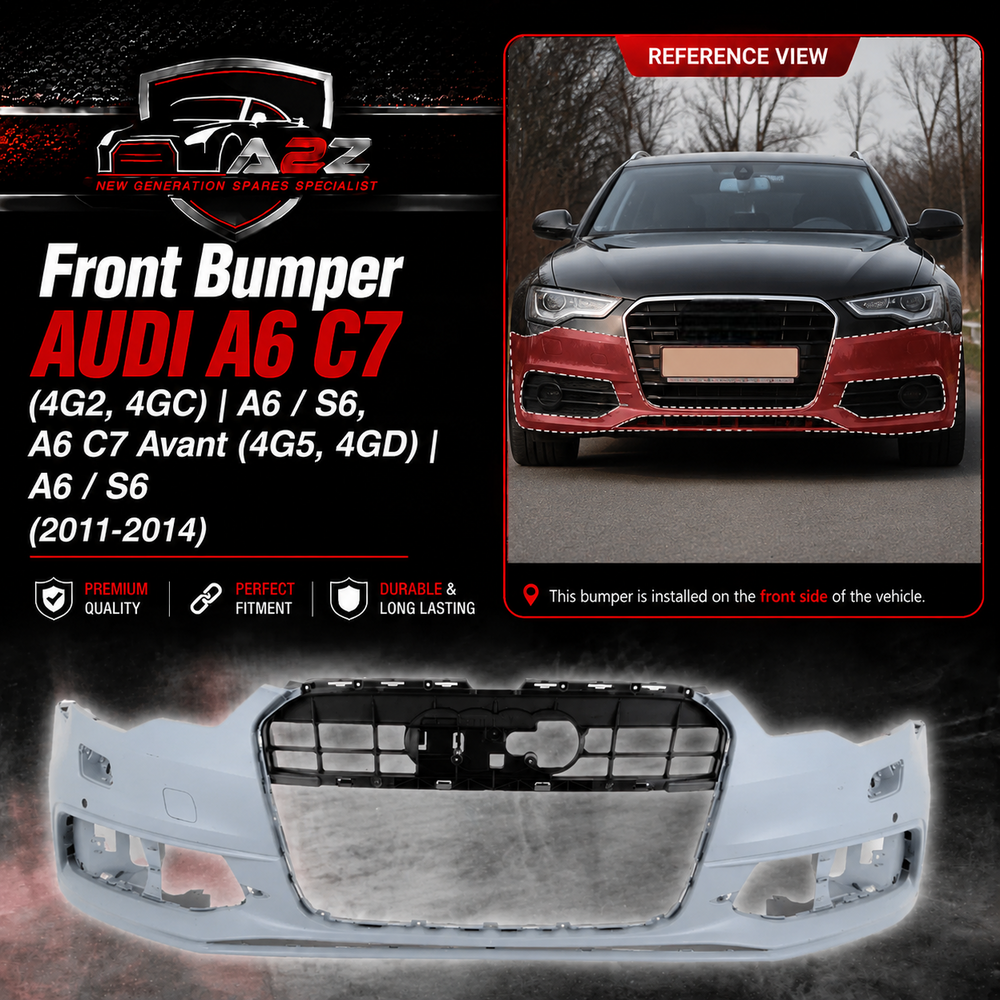 Front Bumper 4G0807065D Compatible With AUDI A6 C7 (4G2, 4GC) | A6 / S6, A6 C7 Avant (4G5, 4GD) | A6 / S6 (2011-2014) Tag No. 34, 37