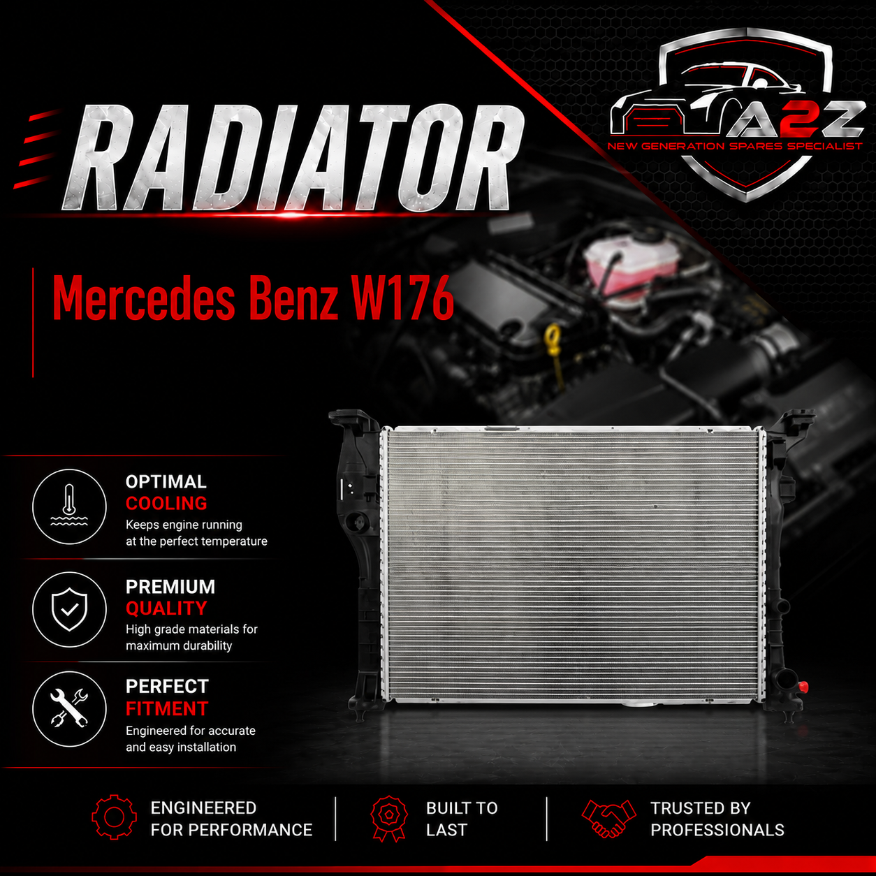 Engine Cooling Radiator 0995006603 Compatible With Mercedes Benz W176