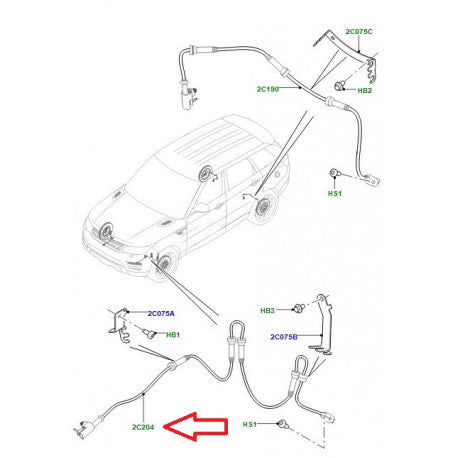 Front Left ABS Wheel Speed Sensor LR081610 HPLA2C204BA  Compatible With LAND ROVER DISCOVERY V (L462) & RANGE ROVER IV (L405) & RANGE ROVER SPORT II (L494)