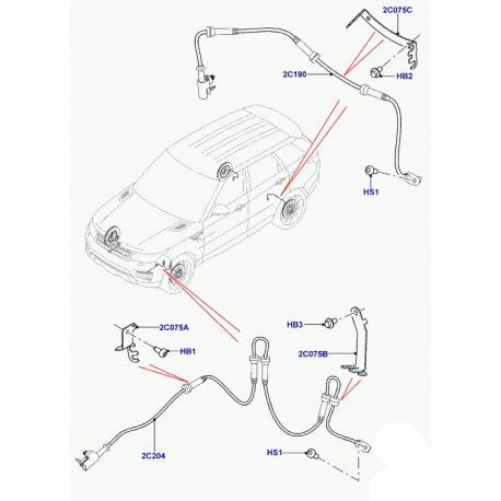 Front ABS Wheel Speed Sensor LR033461 & CPLA2C204AB  Compatible With LAND ROVER RANGE ROVER IV (L405) & RANGE ROVER SPORT II (L494)