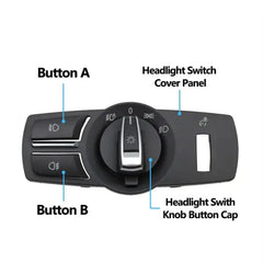 Headlight Switch Cover Panel 4 PCS Set 61316803965 Compatible With BMW 5 Series (F10) 5 Gran Turismo (F07) 7 Series  (F01, F02, F03, F04) X3 (F25)