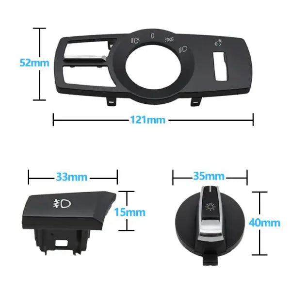 Headlight Switch Cover Panel 4 PCS Set 61316803965 Compatible With BMW 5 Series (F10) 5 Gran Turismo (F07) 7 Series  (F01, F02, F03, F04) X3 (F25)