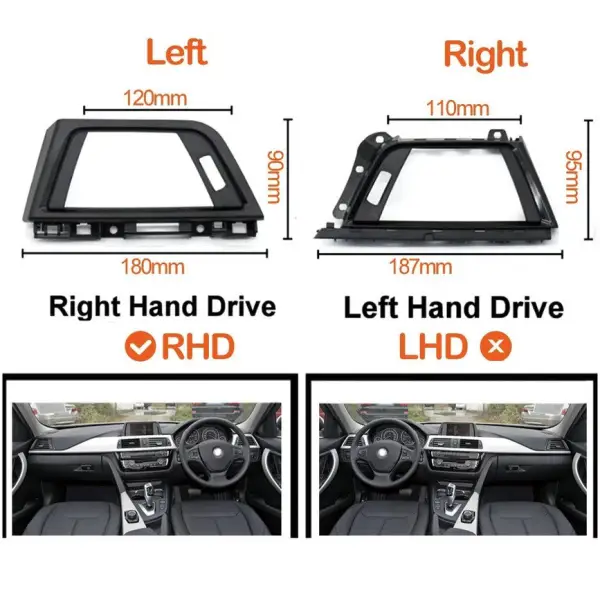 FRONT LEFT AC VENT GRILLE PANEL OUTER FRAME (Black) 64229253218-A Compatible With BMW 3 Series F30 & 3 Series GT F34
