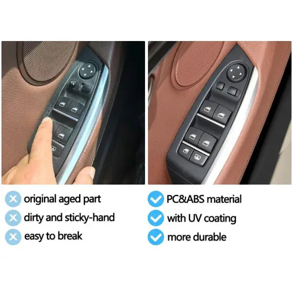 Front Left Right Window Switch Cover 51417234801 51417232539 Compatible with BMW  BMW 5 Series F0