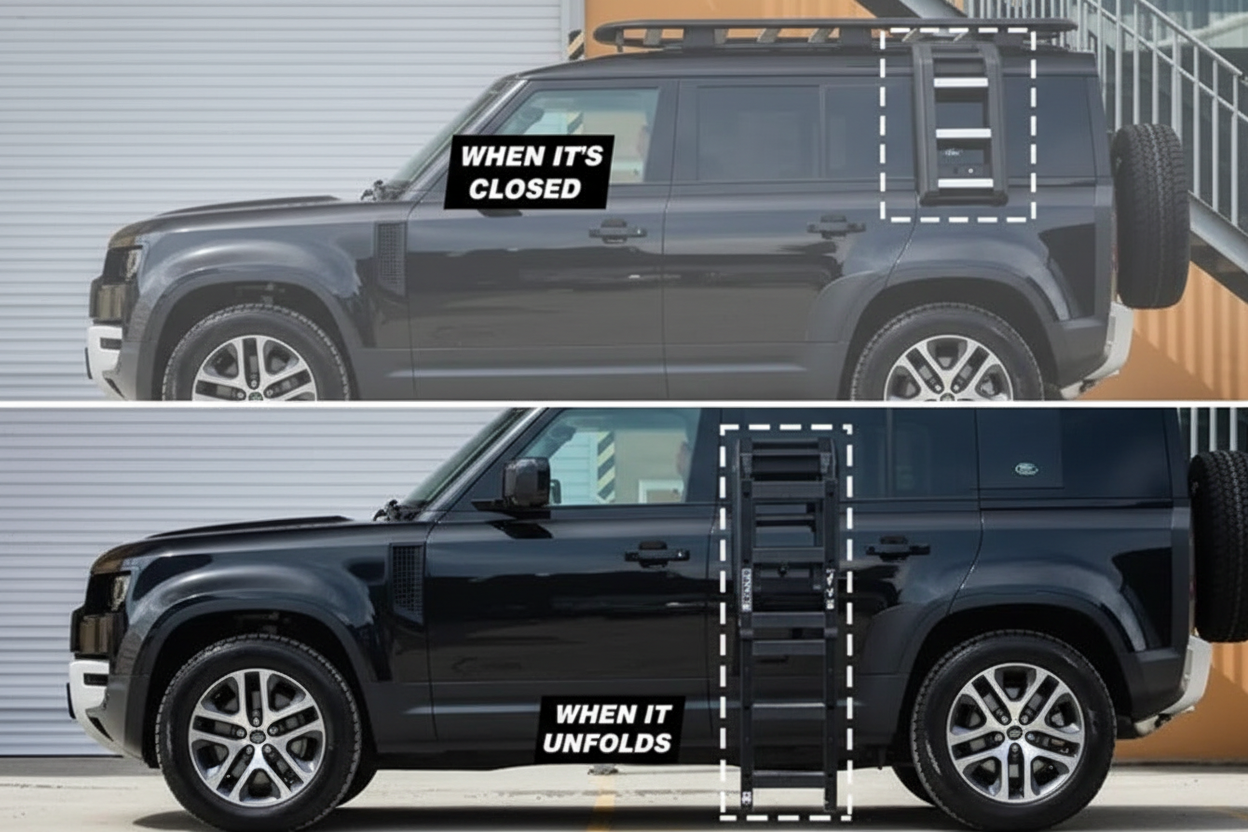 Mat Black Ladder Compatible With Land Rover Defender L633 (2020-24)