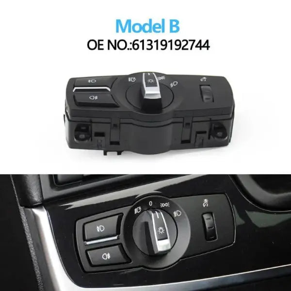 Headlight Switch Knob Assembly 61319192744-A Compatible With BMW 5 Series (F10) & 5 Series  Gran Turismo (F07) & 7 Series (F01, F02, F03, F04) & X3 (F25)