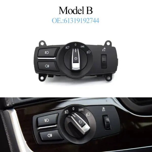 Headlight Switch Knob Assembly 61319192744 61319311218 61316803965 -A Compatible With BMW 5 Series (F10) & 5 Series  Gran Turismo (F07) & 7 Series (F01, F02, F03, F04) & X3 (F25) Tag No.136