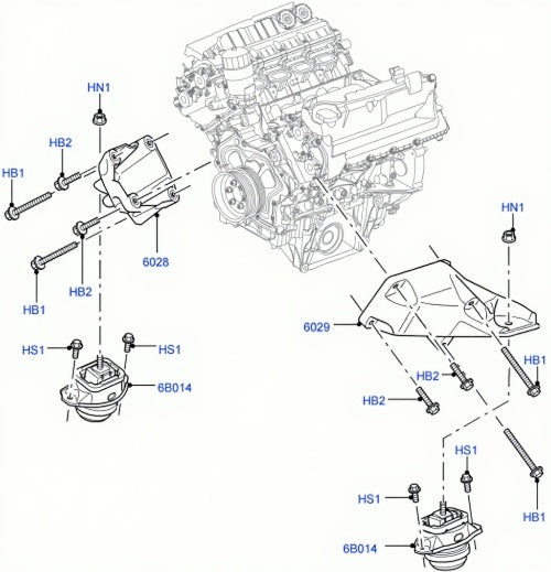 Engine Mounting Set Left KKB500730 Right KKB500740 Compatible With Range Rover Vogue
