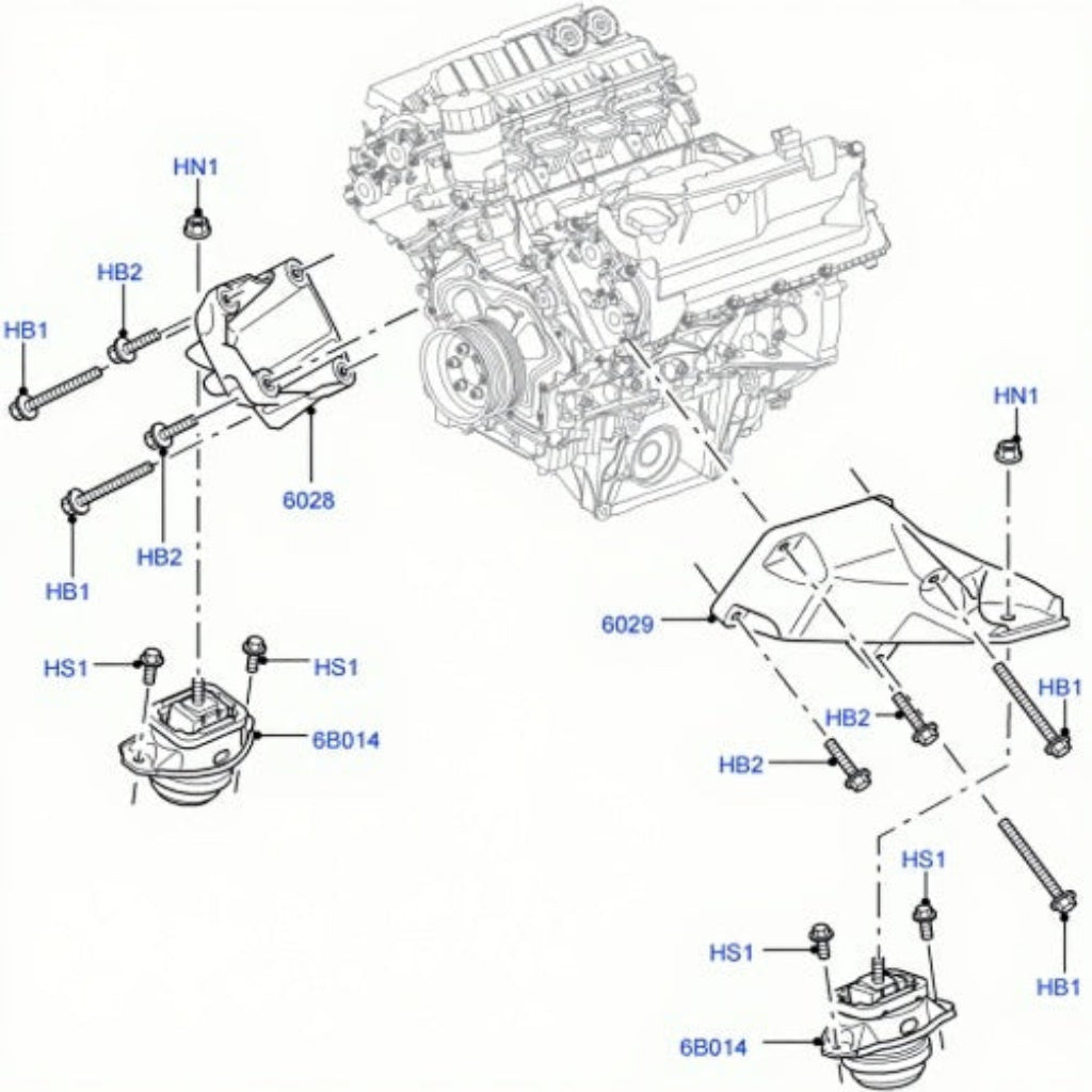 Engine Mounting Set Left KKB500730 Right KKB500740 Compatible With Range Rover Vogue