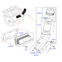 OIL COOLER LR075630 G4D36A642AA G4D36A642BB JDE36854 JDE38250 LR073678 Compatible With  JAGUAR XE (X760) & XF II (X260) & LAND ROVER DEFENDER Station Wagon (L663) & DISCOVERY SPORT (L550)