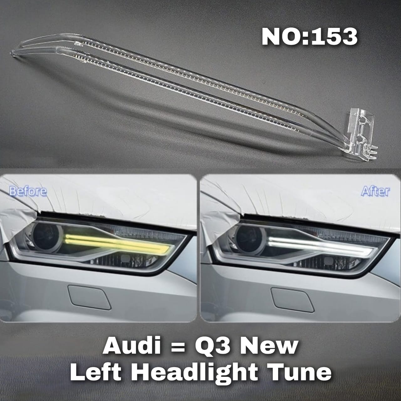 Headligth Tube Left 8U0941043C Compatible With Audi Q3 New  (2016-2018) Tag No.153