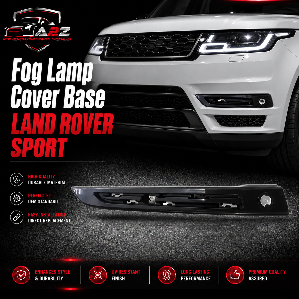 Fog Lamp Cover Base Left LR168991 & Right LR168992 Compatible With LAND ROVER SPORT