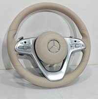 Beige Steering Wheel With Maybach Logo Compatible With Mercedes Benz W205