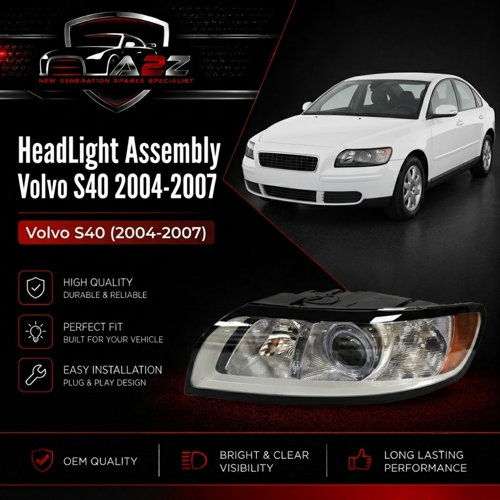 Headlight Left 31335245 & Right 31335246 Compatible With Volvo S40 2004-2007