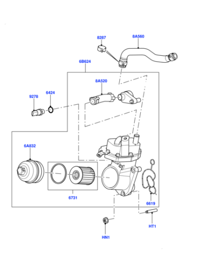 Oil cooler Hose With Connector LR021623 Compatible With FREELANDER 2 (L359) | LR2