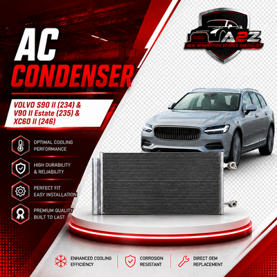 AC Condenser 32252574 31657301 32138990 32339858 31686539 Compatible With VOLVO S90 II (234) & V90 II Estate (235) & XC60 II (246) Tag No.303