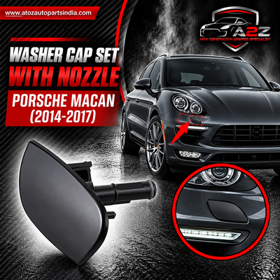 Washer Cap Set With Nozzle Left 95B955099A & Right 95B955100A Compatible With Porsche Macan (2014-2017) Tag No.155
