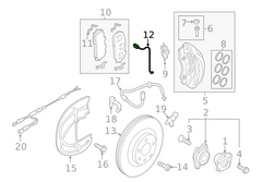 Rear Brake Pad Wear Sensor 4M0615121P Compatible With AUDI A8  Q7 Q8