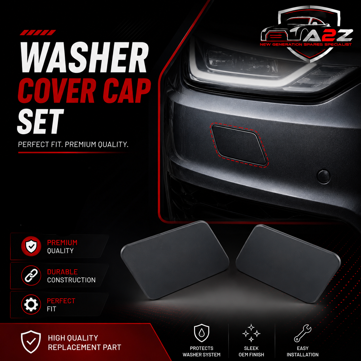 Washer Cover Cap Left C2D3561 Right C2D3560 Compatible With Jaguar XJL (2010-2015) Tag No.801