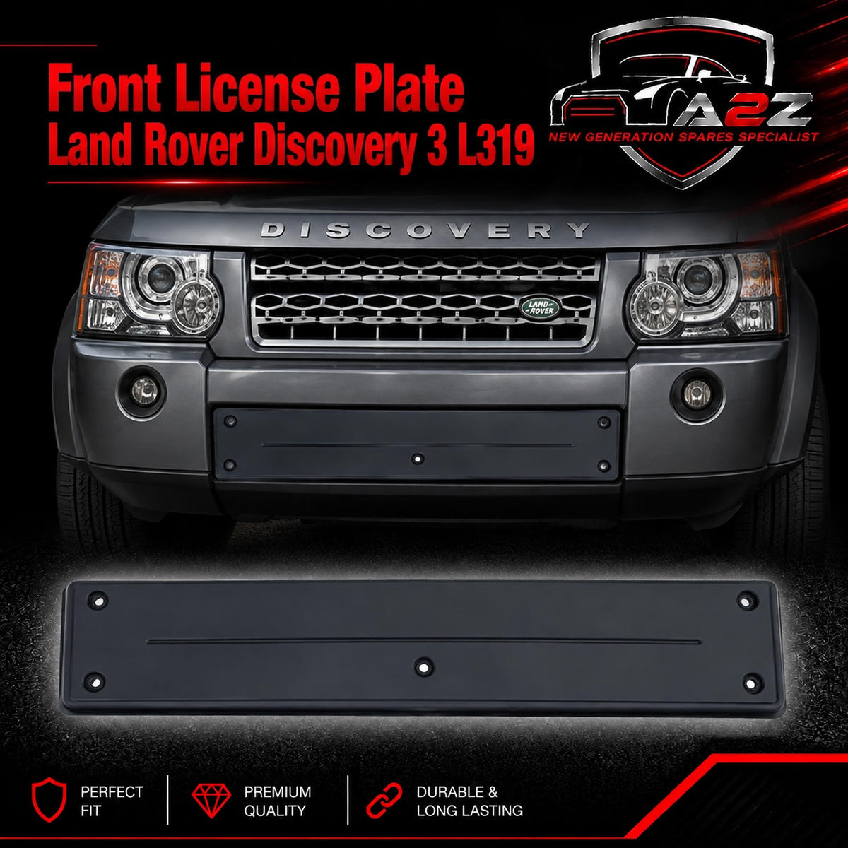 Front License Plate DRB500021PCL Compatible With Land Rover Discovery 3 L319