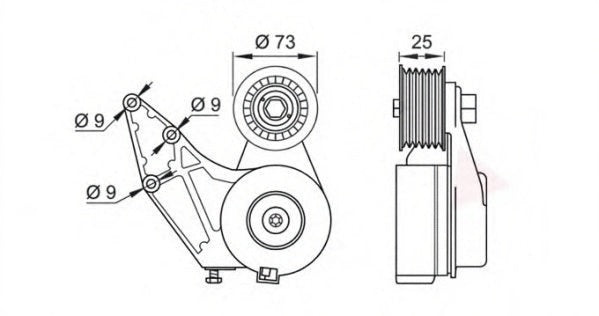 Belt Tensioner With Pulley 022145299E Compatible With AUDI Q7 (4LB) & PORSCHE CAYENNE (92A) & VW PHAETON (3D1, 3D2, 3D3, 3D4, 3D6, 3D7, 3D8, 3D9)