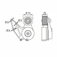 Belt Tensioner With Pulley 022145299E 95510229900 Compatible With AUDI Q7 (4LB) & PORSCHE CAYENNE (92A) & VW PHAETON (3D1, 3D2, 3D3, 3D4, 3D6, 3D7, 3D8, 3D9)