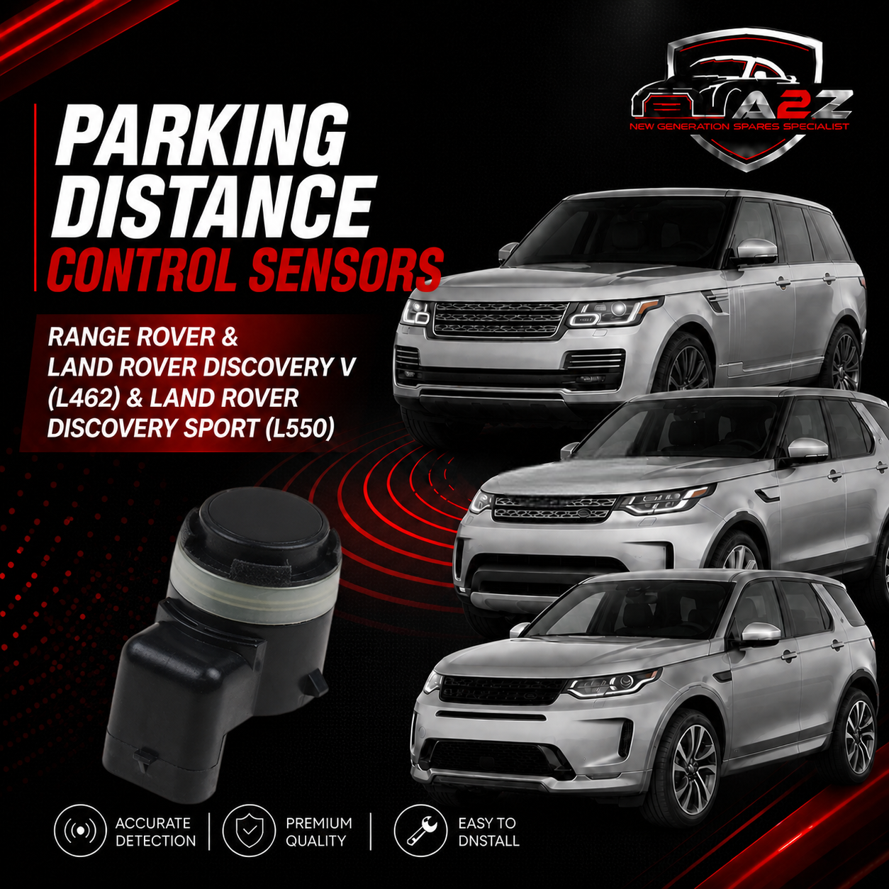 Parking Distance Control Sensors LR093843 Compatible With Range Rover & LAND ROVER DISCOVERY V (L462) & LAND ROVER DISCOVERY SPORT (L550)