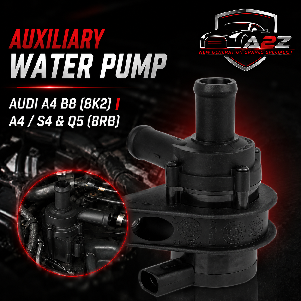Auxiliary Water Pump 06H965561 Compatible With AUDI A4 B8 (8K2) | A4 / S4 & Q5 (8RB)