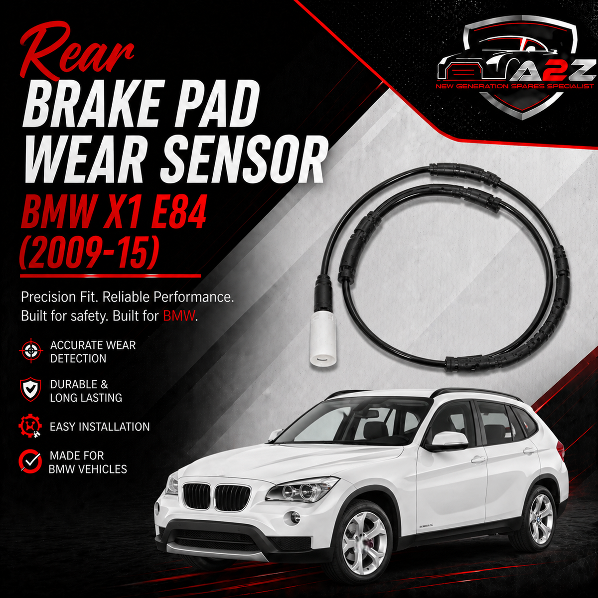 Rear Brake Pad Wear Sensor 34356792565 Compatible With BMW X1 E84