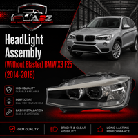 Complete Headlight Assy Left 63117401131 & Right  63117401132 (Without Blaster) Compatible With BMW X3 F25  (2014-2018) Tag No.72