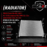 Radiator 8K121251L Compatible With AUDI A3 Convertible (8V7, 8VE) | A3 / S3 A3 Lim1ousine (8VS, 8VM) | A3 / S3 & SKODA KODIAQ I (NS6, NS7, NV7) OCTAVIA III (5E3, NL3, NR3) & VW GOLF VII Van (5G1)