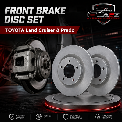 Front Brake Disc Set 43512-60190 4351260191 Compatible With TOYOTA Land Cruiser & Prado
