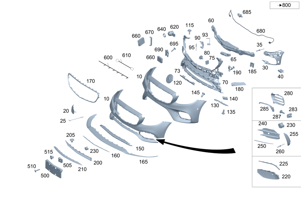 Front Bumper Lower Grill 2138851603 Compatible With Mercedes-Benz E-CLASS W213 (2020-2024) Tag No.145