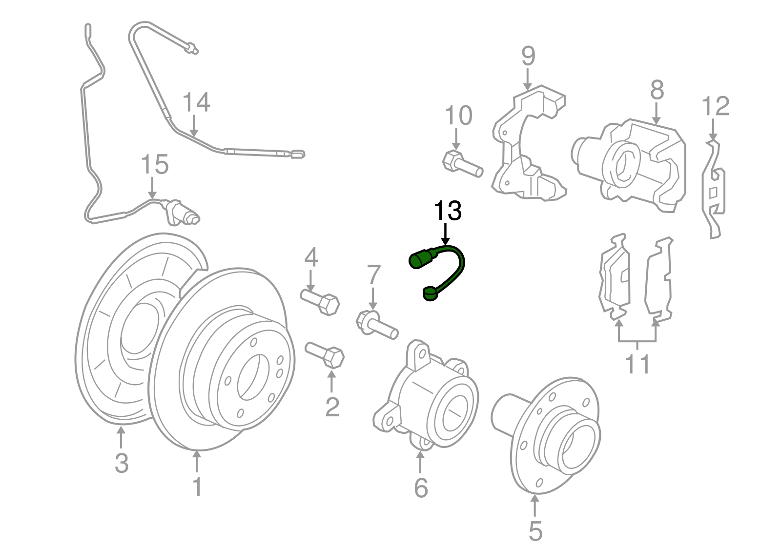 Rear Brake Pad Wear Sensor 34356854168 Compatible With BMW X5 E70 & X5 F15 & X6 E71