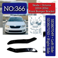Front Bumper Bracket Set Left 5E0807049 & Right 5E0807050 Compatible With Skoda Octavia (2014-2016) Tag No.366