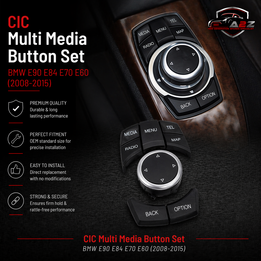 CIC  Multi Media Button Set 65829334611 Compatible With BMW E90 E84 E70 E60