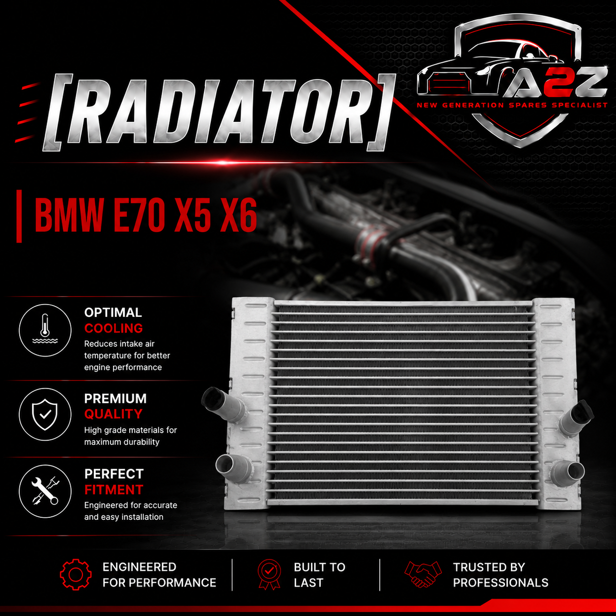 Auxiliary Radiator 17117586544 Compatible With BMW E70 X5 X6