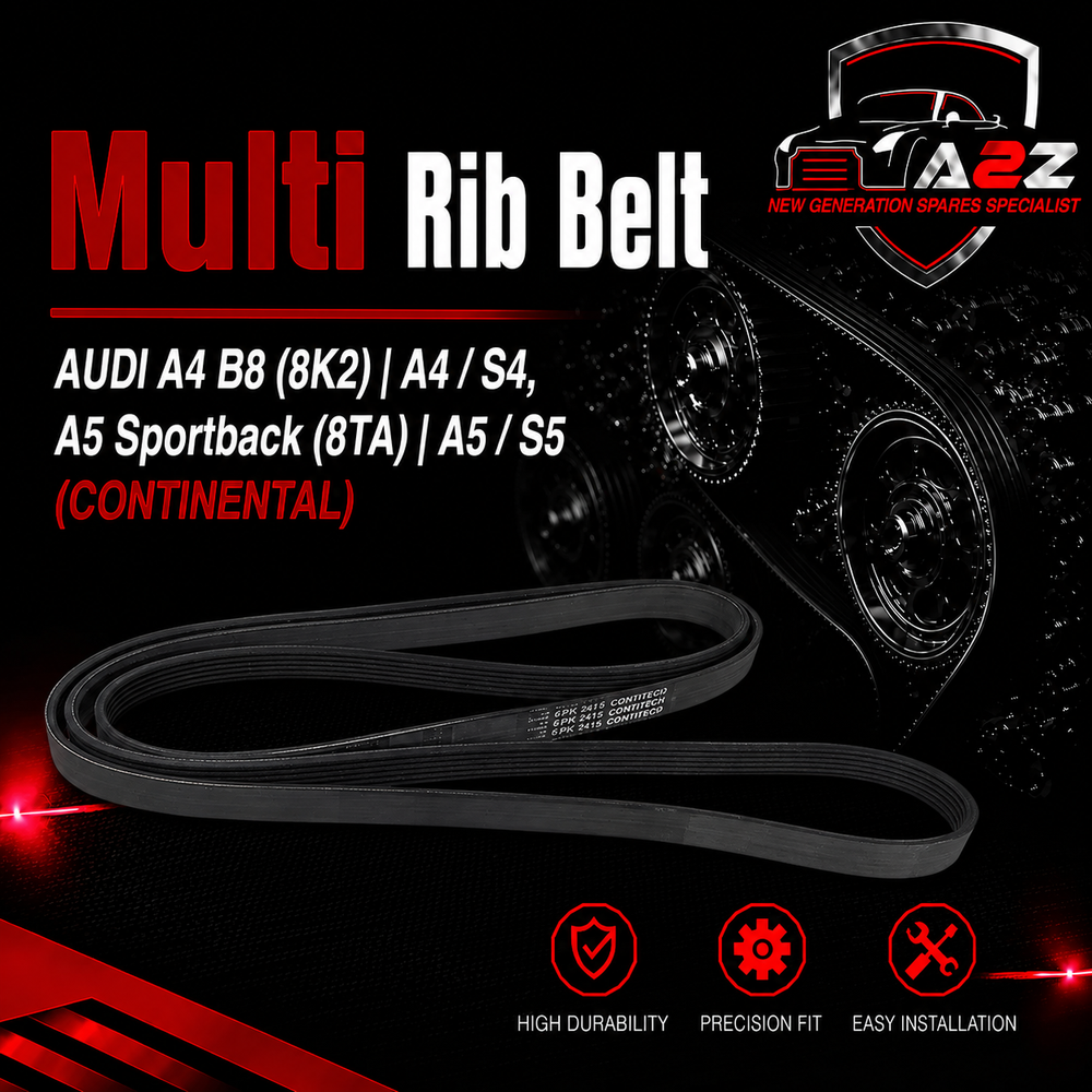Multi RIB Belt 6PK2445 06E903137Q Compatible With AUDI A4 B8 (8K2) | A4 / S4, A5 Sportback (8TA) | A5 / S5 (CONTINENTAL) Tag no :58