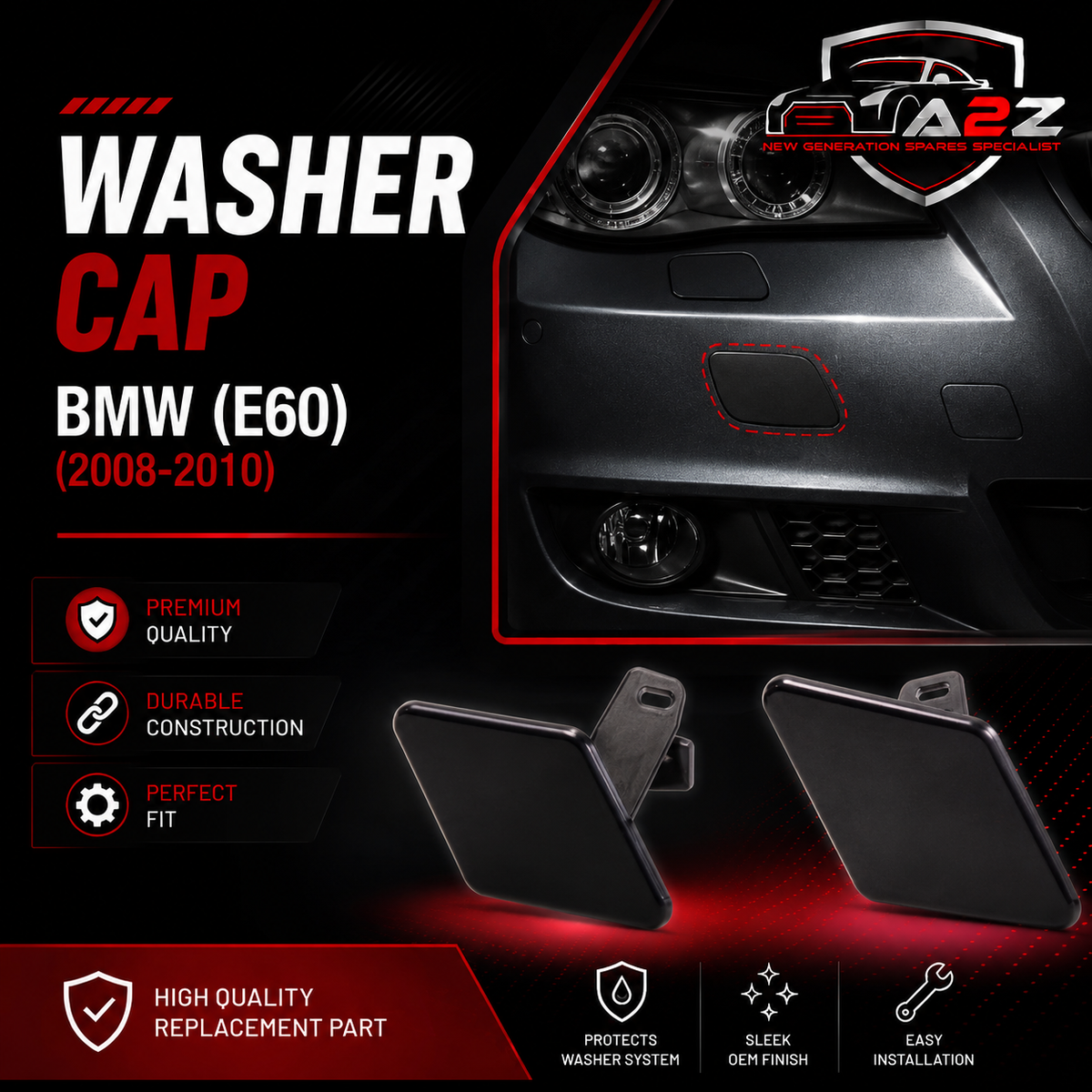 Washer Cap Left 51117111741 & Right 51117111742 Compatible With BMW (E60) (2008-2010) Tag No.473