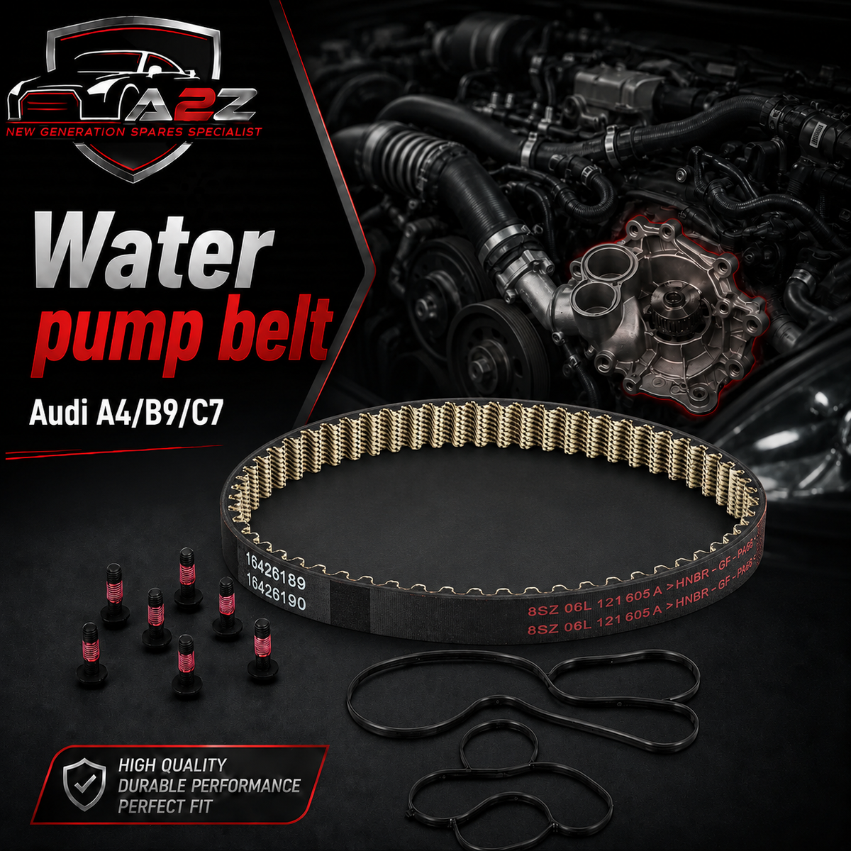 Water pump belt 06L121605A Compatible With Audi A4/B9/C7
