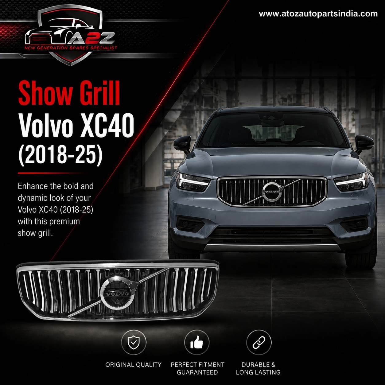 Show Grill 31479417 Compatible With Volvo XC40 (2018-25)