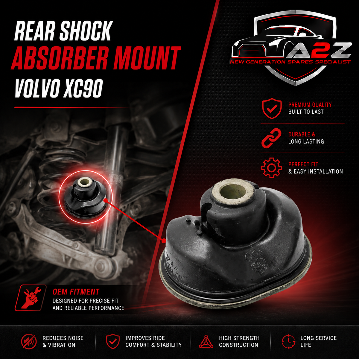 Rear Suspension Support Strut Mount 31277888 8634967 Compatible With Volvo XC90