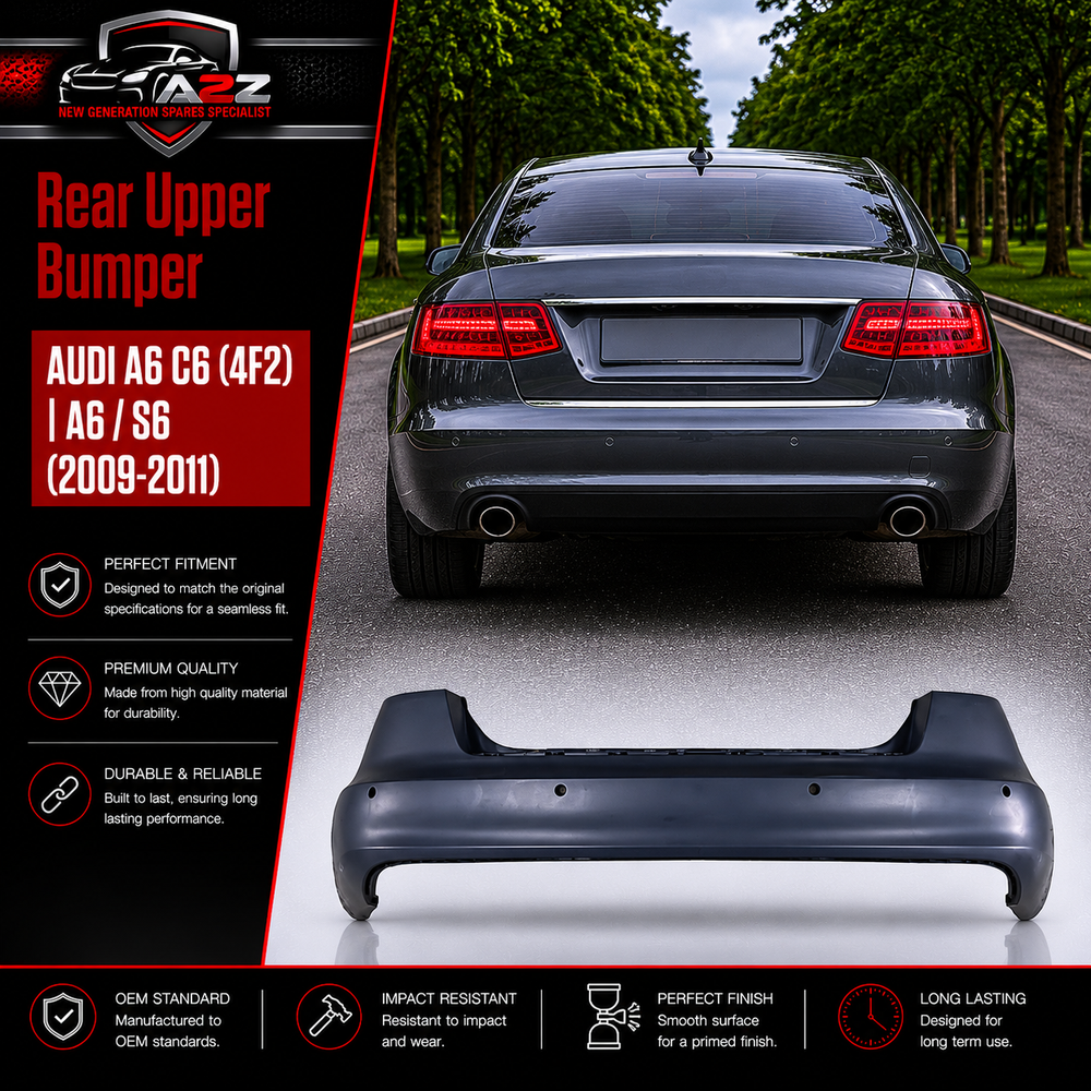 Rear Bumper 4F5807303E 4F5807303EGRU Compatible With AUDI A6 C6 (4F2) | A6 / S6 (2009-2011) Tag No.207