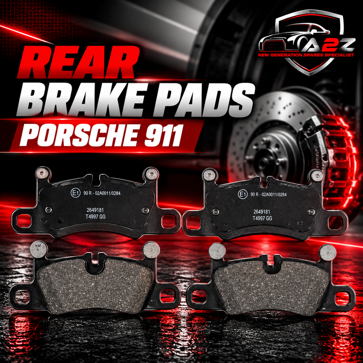 Rear Brake Pad 2569101 P65031 Compatible With PORSCHE 911