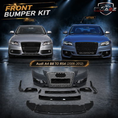 Front Bumper Kit Compatible With Audi A4 B8 To RS4  {2008-2012} FBK.8