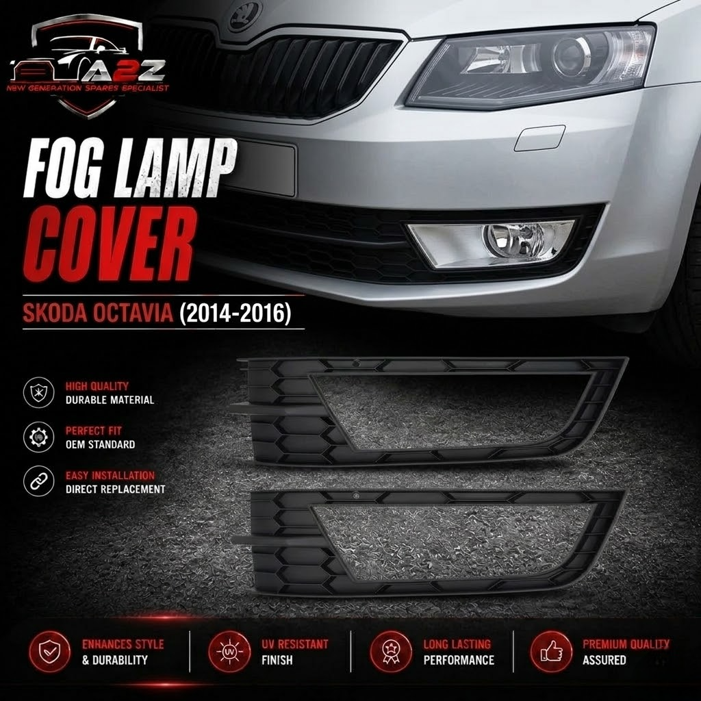 Fog Lamp Cover Set Left 5E0807681 & Right 5E0807682 Compatible With Skoda Octavia (2014-2016) Tag No.1192