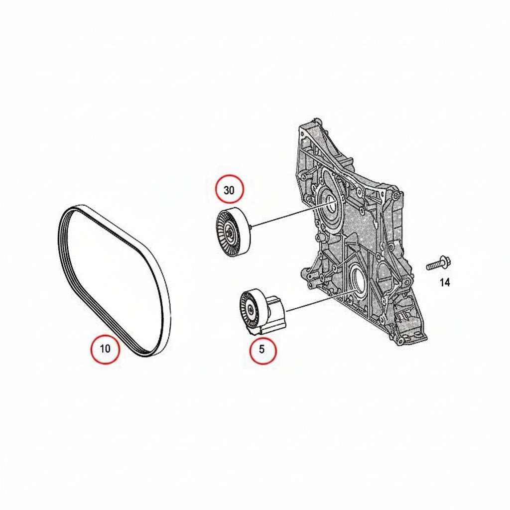Belt Idler Pulley 2712000570 A2712000270 A2712000570  Compatible with   & C-CLASS (W204) & E-CLASS (W211) & E-CLASS (W212) Tag No.1