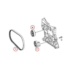 Belt Idler Pulley 2712000570  Compatible with MERCEDES-BENZ C-CLASS (W203) & C-CLASS (W204) & E-CLASS (W211) & E-CLASS (W212) Tag No.1