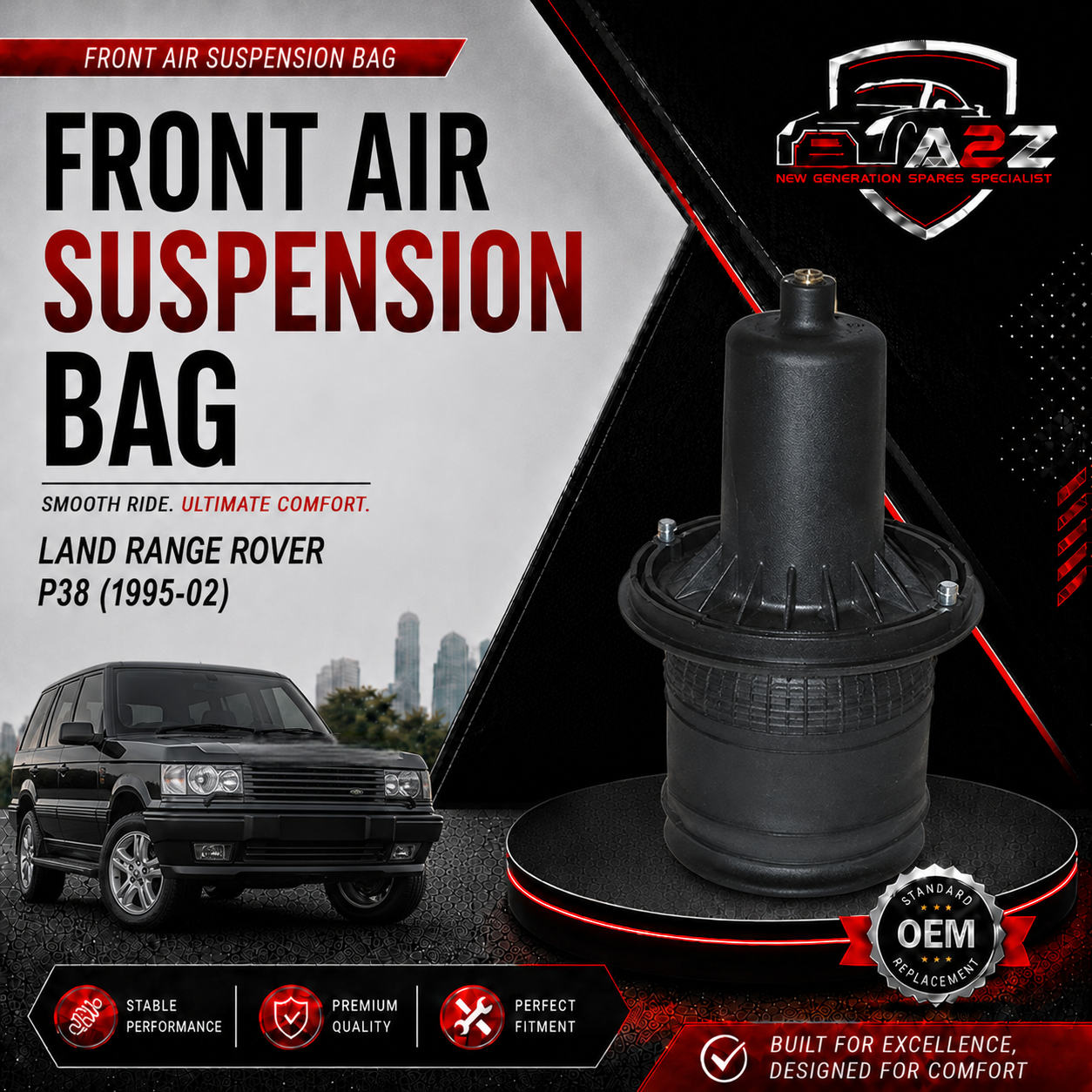 Front Air Suspension Bag REB101740 Compatible With Land Range Rover P38 (1995-02)