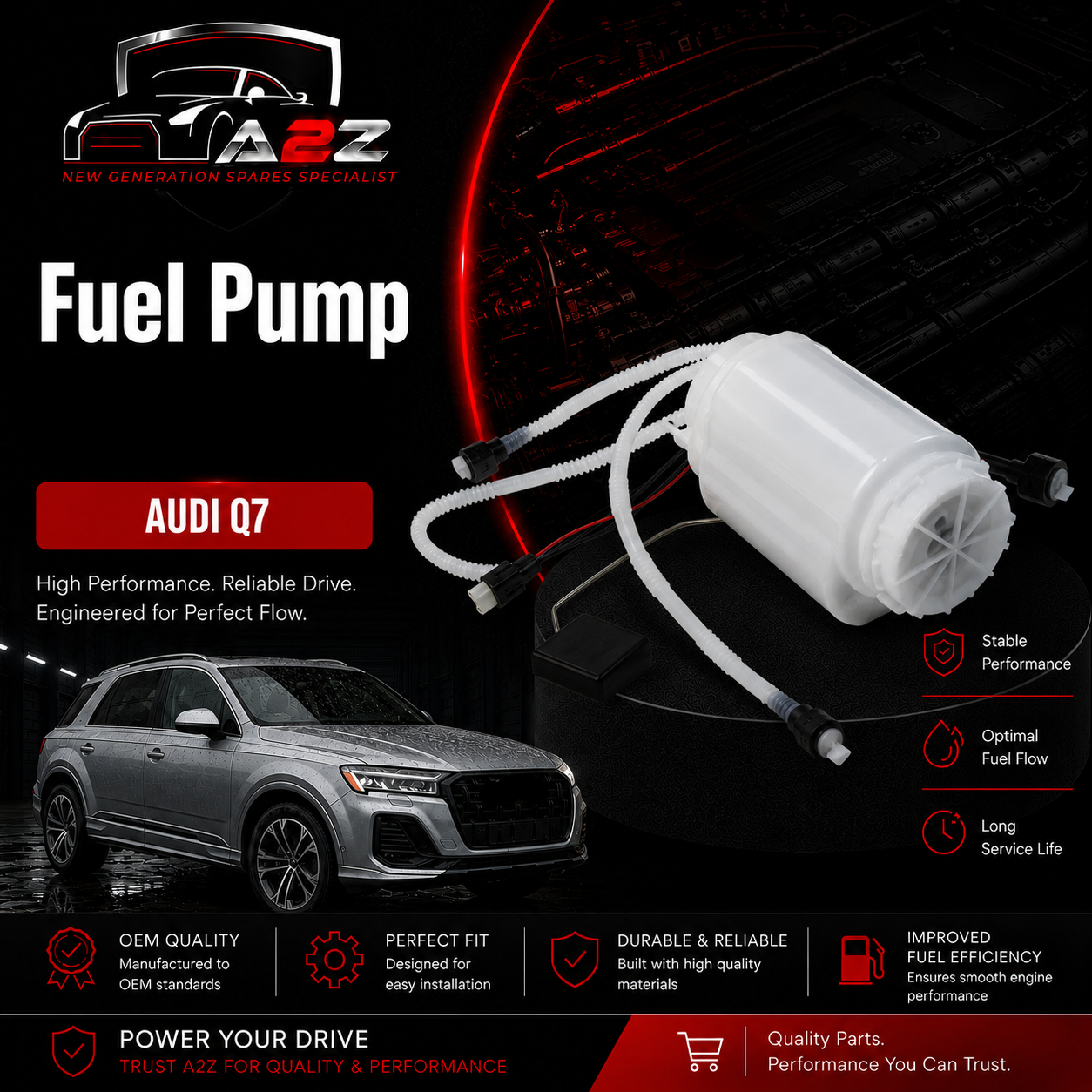 Fuel Pump 7L6919087F 7L6919087A 7L6919087E Compatible With  AUDI Q7 Tag No.75